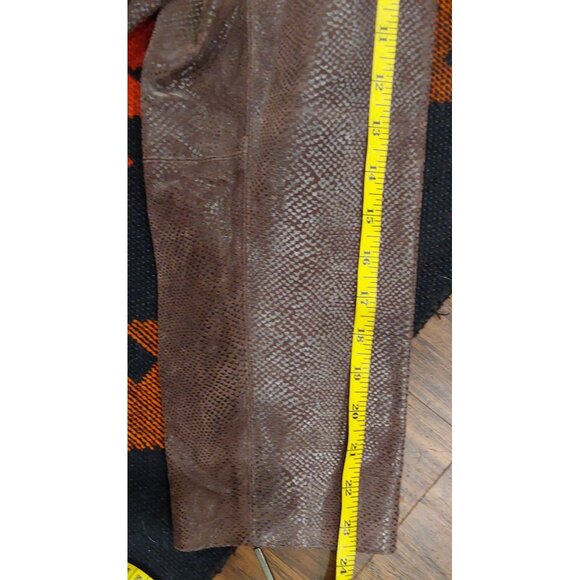 NEW Terry Lewis Women's Brown Snakeskin Style Zip Up Leather Jacket. Large - Picture 4 of 16